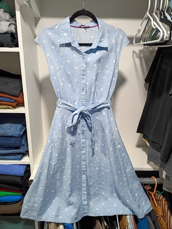 Joules Dresses & Skirts - Joules 100% Linen Polka Dot Dress